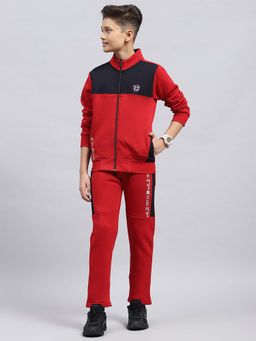 Monte Carlo - Red Colorblock Regular Fit Jacket and Pant (Set of 2)