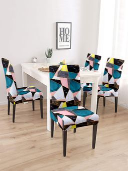 Cortina - Set of 4 Multi Color Geometric Printed Chair Cover