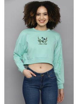 Allen Solly - Women Embroidered Blue Sweatshirt