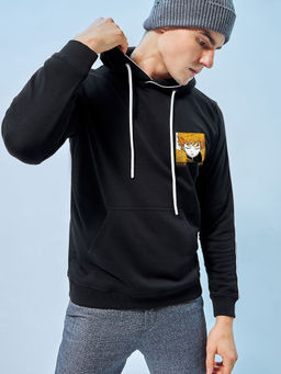 Bewakoof - Men's Black Thunder Breathing Zenitsu Graphic Printed Hoodies