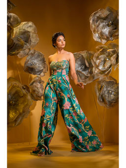 Sonia Baderia - Green Printed Corset Jumpsuit