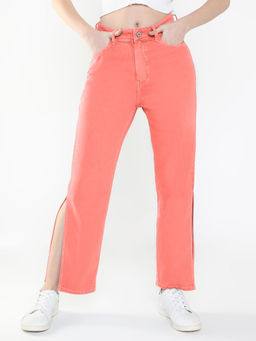 SHOWOFF - Women Pink Straight Fit Jeans