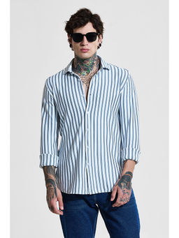 Snitch - Blue Stripes Full Sleeves Slim Casual Shirt