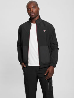 Guess - Black Polyester Solid Wrinkle-Free Jacket