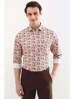 Allen Solly - Men Brown Slim Fit Paisley Print Full Sleeves Formal Shirt
