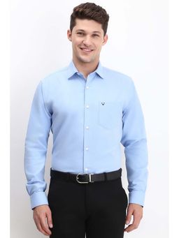 Allen Solly - Men Blue Slim Fit Solid Full Sleeves Formal Shirt