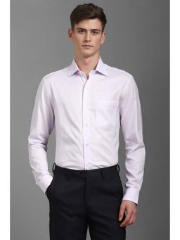 Louis Philippe - Men Lavender Classic Regular Fit Textured Full Sleeves Formal Shirt