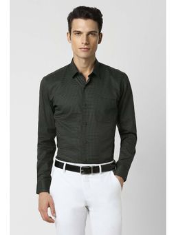 Peter England - Men Green Slim Fit Formal Full Sleeves Formal Shirt