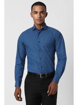 Peter England - Men Blue Slim Fit Formal Full Sleeves Formal Shirt