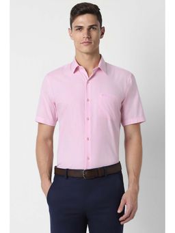 Peter England - Men Pink Regular Fit Formal Half Sleeves Formal Shirt