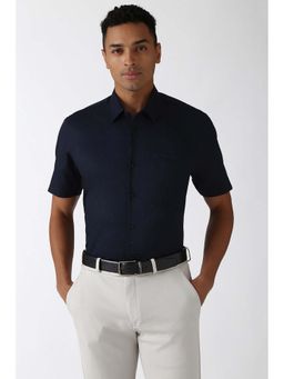 Peter England - Men Navy Blue Regular Fit Formal Shirt