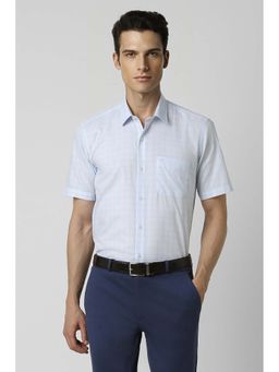 Peter England - Men Blue Regular Fit Formal Half Sleeves Formal Shirt