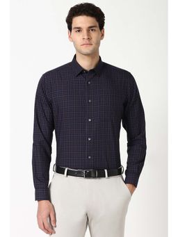 Peter England - Men Navy Blue Regular Fit Formal Shirt