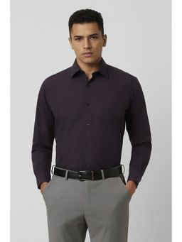 Van Heusen - Men Purple Regular Fit Solid Full Sleeves Formal Shirt