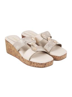 LAZERA SHOES - Women Slip On Beige Wedges