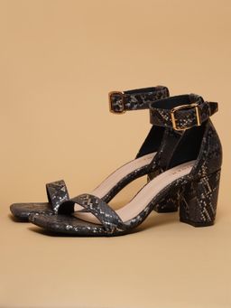 ERIDANI - Ethel Black Block Sandal Heels