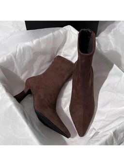 MISS MOSA BY AKANKSHA - Beige Meah Short Suede Statement Casual Boots