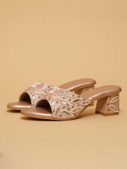 ERIDANI - Vani Rose Gold Embellished Sandal Heels