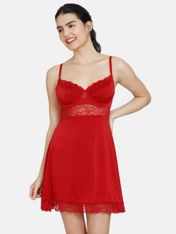 Zivame - Baby Doll With Thongs - Chili Pepper