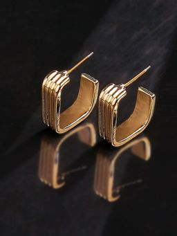Lilly & Sparkle - Gold-Toned Contemporary Half Hoop Earrings