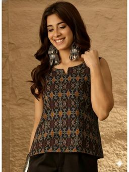 InWeave - Black Patola Ikat Print Top