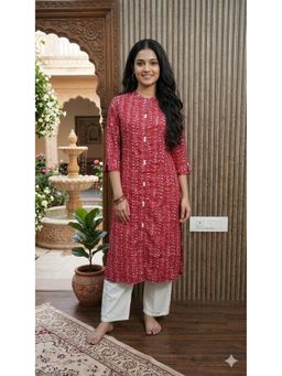 Meeranshi - Mauve Cotton Printed Kurti