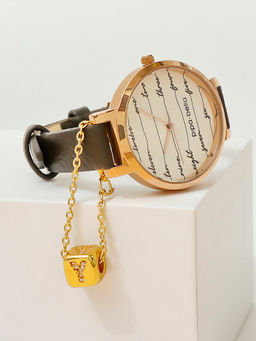 Pipa Bella by Nykaa Fashion - Gold-Plated A Initial Cubic Watch Charm