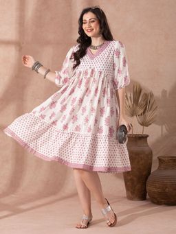 Globus - Women Pink Cotton Midi Dress