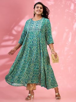 Globus - Women Green Viscose Kurta