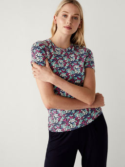 Marks & Spencer - Cotton Rich Printed Slim Fit T-Shirt