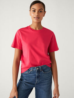 Marks & Spencer - Pink Pure Cotton Modern Tee