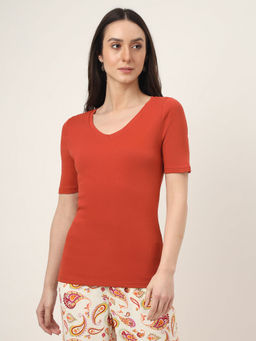 Marks & Spencer - Red V-Neck Slim Fit T-Shirt