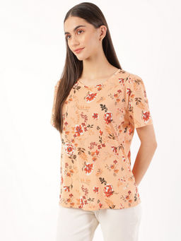 Marks & Spencer - Pure Poly Floral Print Crew Neck T-Shirt
