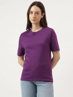 Marks & Spencer - Purple Straight Fit Crew Neck Tee