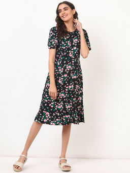 Marks & Spencer - Pure Viscose Floral Round Neck Dress