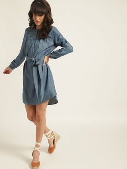 Marks & Spencer - Cotton Mix Embroidery Round Neck Dress (Set of 2)