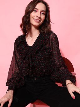 STREET 9 - Black Frill Top