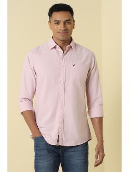 Allen Solly - Men Pink Regular Fit Solid Full Sleeves Casual Shirt