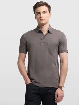 Arrow - Men'S Solid Regular Fit Brown T-Shirt