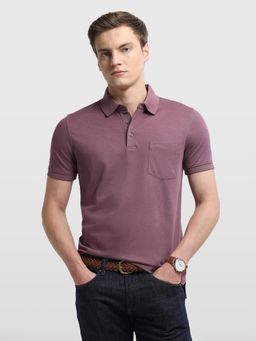Arrow - Men'S Solid Regular Fit Purple T-Shirt