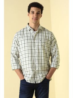 Allen Solly - Men Green Regular Fit Check Full Sleeves Casual Shirt