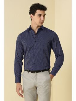 Allen Solly - Men Navy Stripe Full Sleeves Formal Shirt