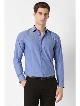Peter England - Men Blue Slim Fit Full Sleeves Formal Shirt
