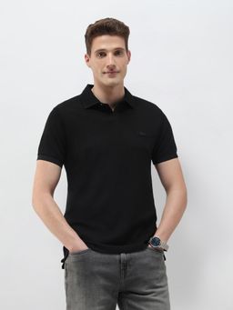 U.S. Polo Assn. Denim Co. - Men'S Textured Black Slim Fit Polo T-Shirt