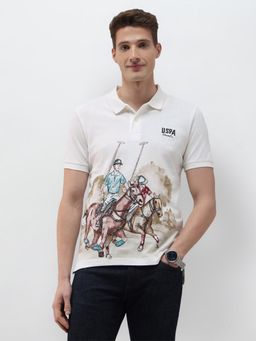 U.S. Polo Assn. Denim Co. - Men'S Brand Printed Summer House White T-Shirt