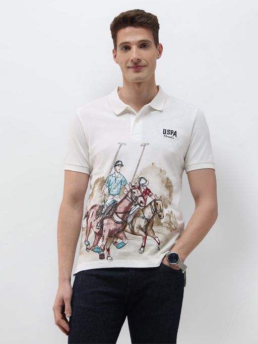 U.S. Polo Assn. Denim Co. Men'S Brand Printed Summer House White T-Shirt