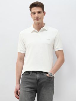 U.S. Polo Assn. Denim Co. - Men'S Textured White Slim Fit Polo T-Shirt