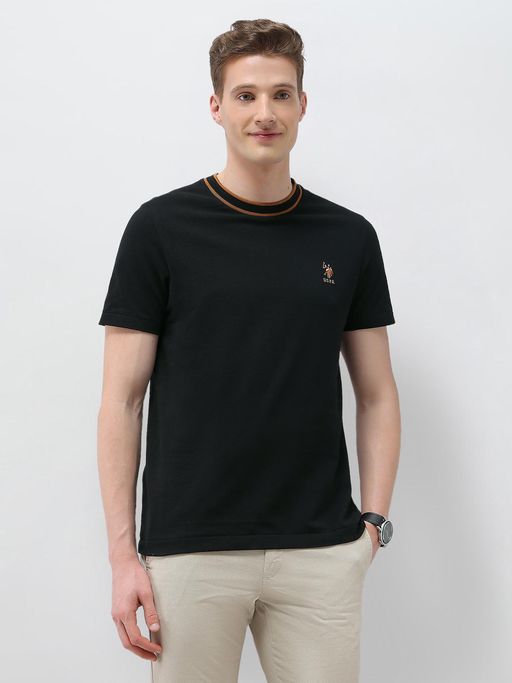 U.S. POLO ASSN. Men'S Black Solid Sotogrande Slim Fit T-Shirt