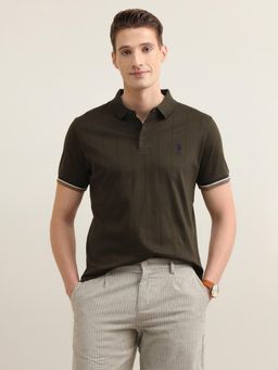 U.S. POLO ASSN. - Men'S Self Design Vertical Striped Sotogrande Green T-Shirt