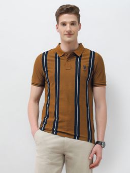 U.S. POLO ASSN. - Men'S Vertical Striped Sotogrande Slim Fit Brown T-Shirt